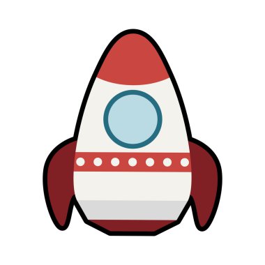 Roket simgesi. Uzay gemisi tasarım. Vektör grafiği