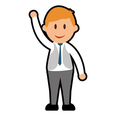 Çizgi film adam simgesi. İşadamı tasarım. Vektör grafiği