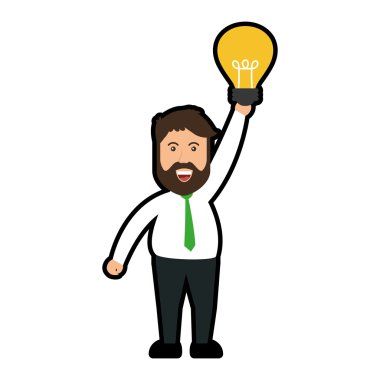 Çizgi film adam simgesi. İşadamı tasarım. Vektör grafiği