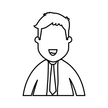 Çizgi film adam simgesi. İşadamı tasarım. Vektör grafiği