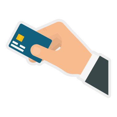 Kredi kartı simgesi. Para ve mali madde. Vektör grafiği