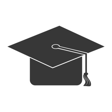 Mezuniyet kap simgesi. Mezuniyet ve eğitim tasarımı. Vector gra