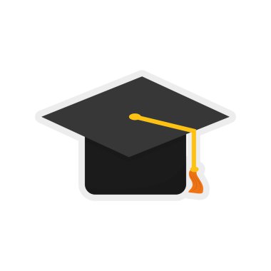 Mezuniyet kap simgesi. Mezuniyet ve eğitim tasarımı. Vector gra