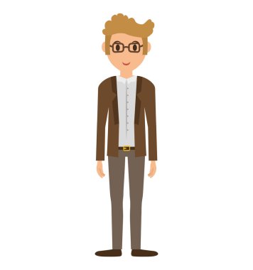 Çizgi film adam simgesi. Kişi tasarım. Vektör grafiği