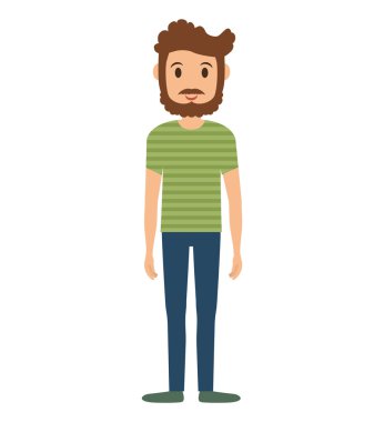 Çizgi film adam simgesi. Kişi tasarım. Vektör grafiği