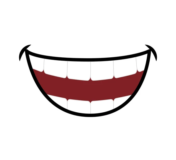 Ícone de desenho animado sorridente. Desenho da boca. Gráfico vetorial —  Vetores de Stock