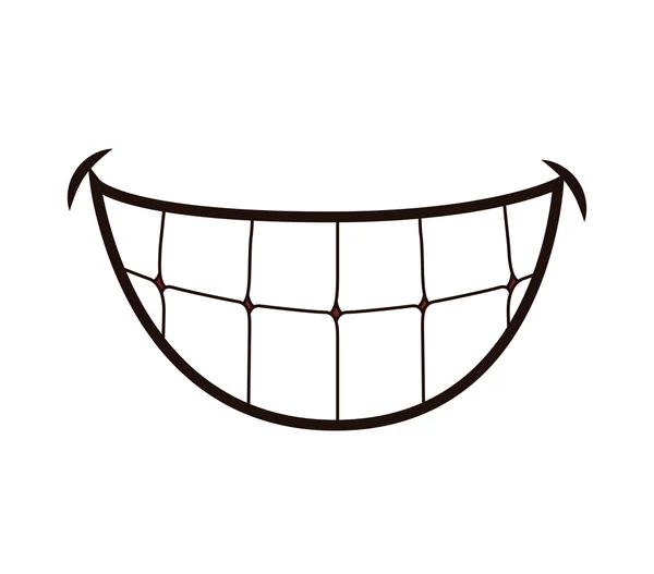 漫画アイコンを笑顔します。口のデザイン。ベクター グラフィック — ストックベクタ