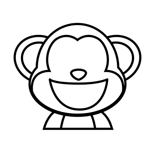 Икона обезьяны. Милый животный дизайн. Векторная графика — стоковый вектор