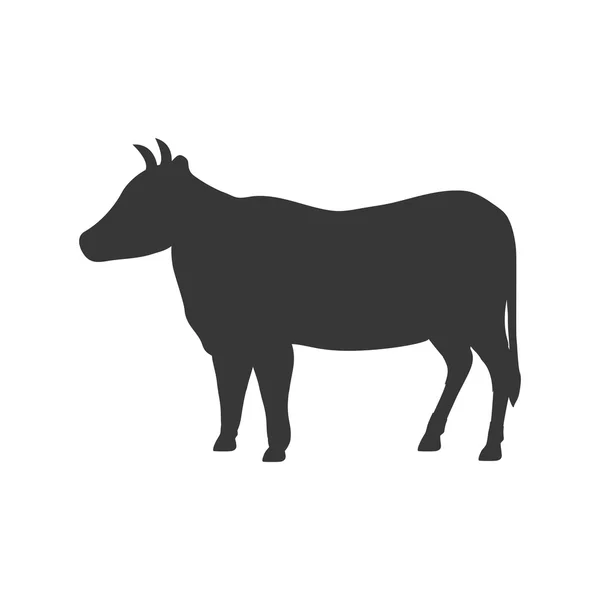 Ícone de vaca. Projeto de silhueta animal. Gráfico vetorial —  Vetores de Stock