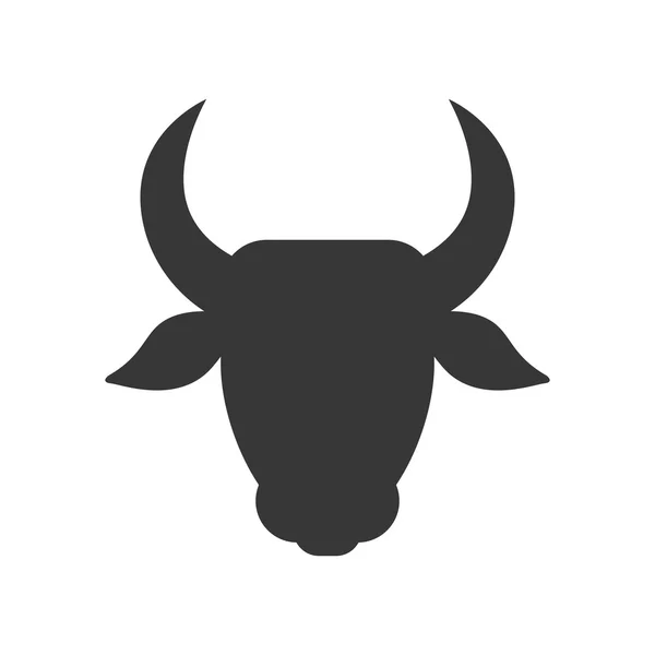 Bull con. Dierlijke silhouet ontwerp. Vectorafbeelding — Stockvector