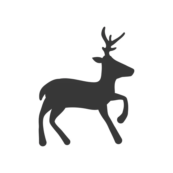 Icono de ciervo. Diseño de silueta animal. Gráfico vectorial — Vector de stock