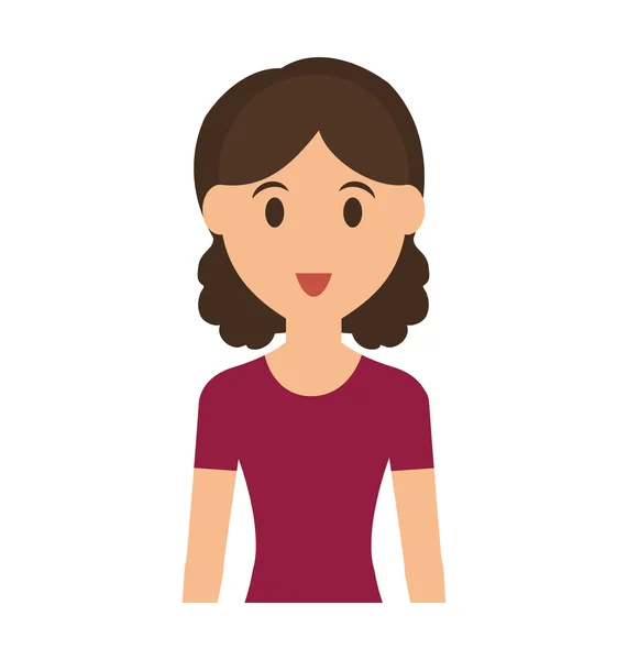 Ícone de desenho animado de mulher. Desenho de pessoa. Gráfico vetorial — Vetor de Stock