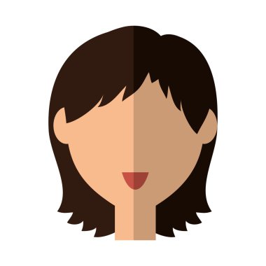 Kadın baş simgesi. Kişi tasarım. Vektör grafiği