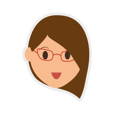 Kadın baş simgesi. Kişi tasarım. Vektör grafiği