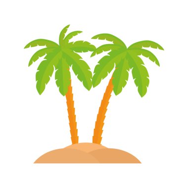 Palmiye ağacı simgesi. Plaj tasarım. Vektör grafiği