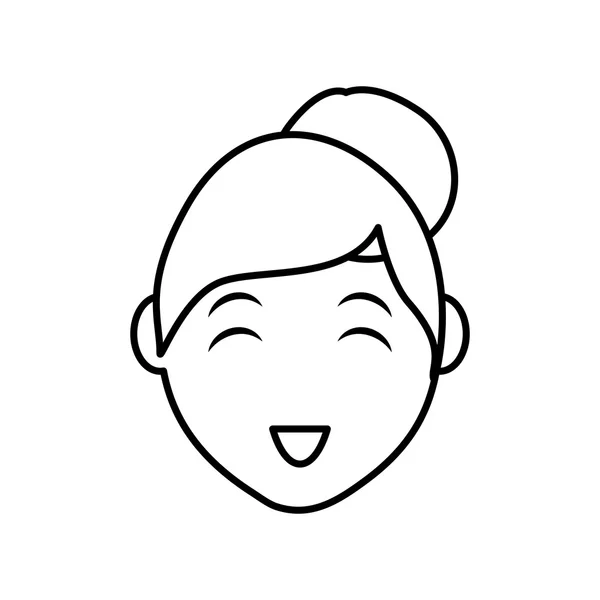 Икона женской головы. Мбаппе. Векторная графика — стоковый вектор