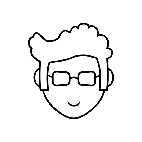 Icono cabeza de hombre. Diseño de persona. Gráfico vectorial — Vector de stock