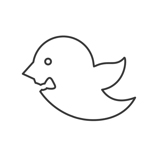 Icono pájaro. Lindo diseño animal. Gráfico vectorial — Vector de stock