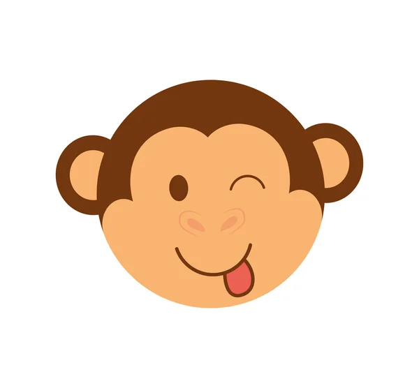 Ícone de macaco dos desenhos animados. Desenho de animal bonito. Gráfico vetorial —  Vetores de Stock