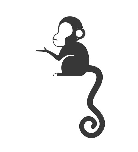 Icono de mono de dibujos animados. Lindo diseño animal. Gráfico vectorial — Vector de stock