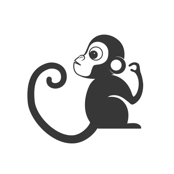 Icône de singe dessin animé. Design animal mignon. Graphique vectoriel — Image vectorielle