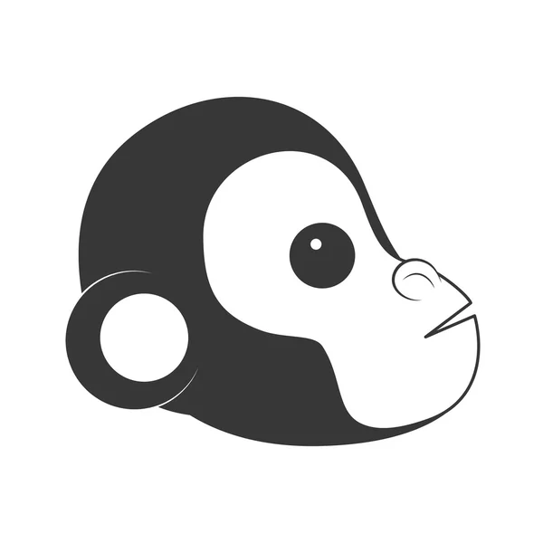 Icono de mono de dibujos animados. Lindo diseño animal. Gráfico vectorial — Vector de stock