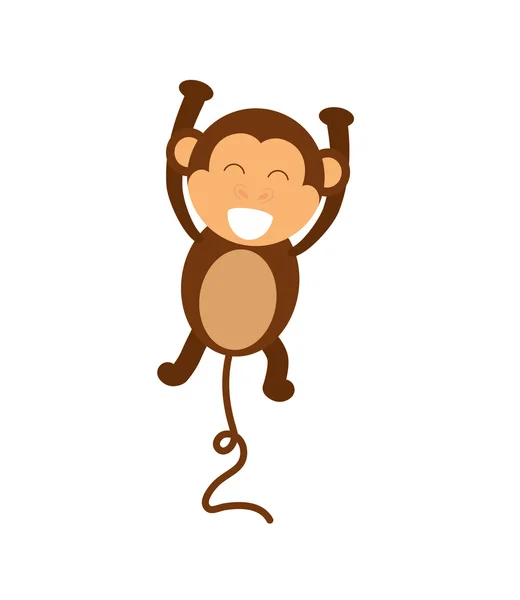 Ícone de macaco dos desenhos animados. Desenho de animal bonito. Gráfico vetorial — Vetor de Stock