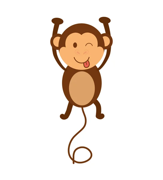 漫画猿アイコン。かわいい動物デザイン。ベクター グラフィック — ストックベクタ