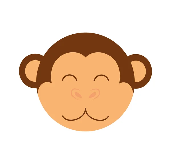 Cartoon monkey icon. Cute animal design. Vector graphic — Stock Vector