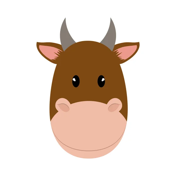 Ícone de vaca marrom. design animal bonito. Gráfico vetorial —  Vetores de Stock