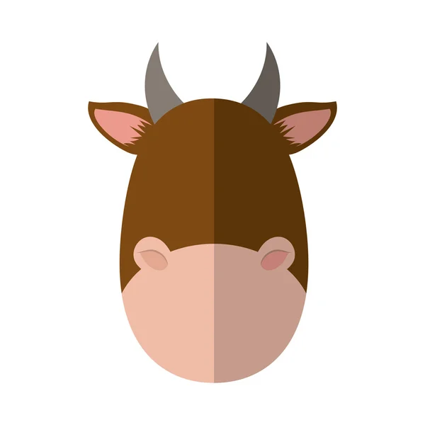 Icône de vache brune. design animal mignon. Graphique vectoriel — Image vectorielle