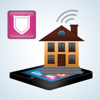 Akıllı ev tasarımı. Teknoloji simgesi. Sistem kavramı