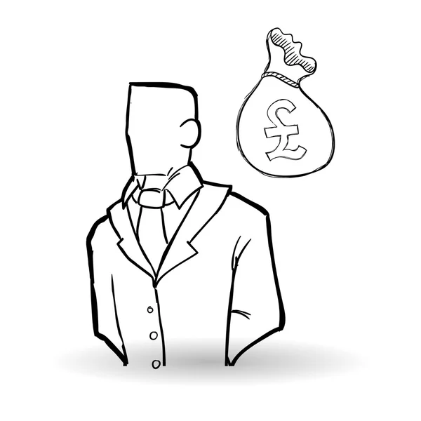 Sketch icon. businessman concept.  Flat illiustration — Stock Vector