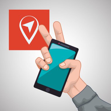 Smartphone tasarım. App kavramı. renkli resimde