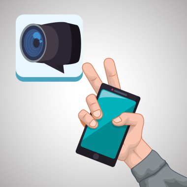 Smartphone tasarım. App kavramı. renkli resimde