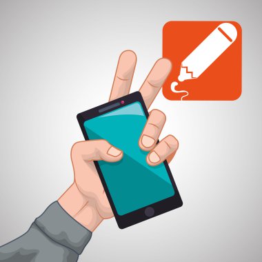 Smartphone tasarım. App kavramı. renkli resimde