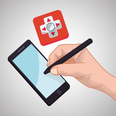 Smartphone tasarım. App kavramı. renkli resimde