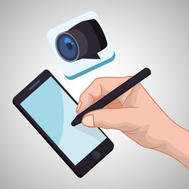 Smartphone tasarım. App kavramı. renkli resimde