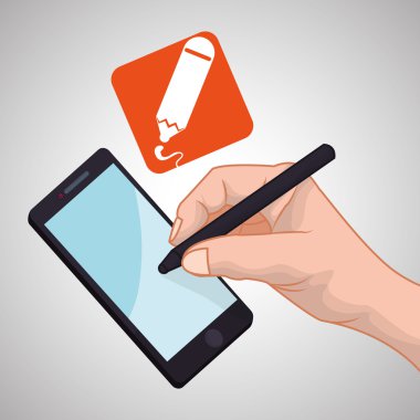 Smartphone tasarım. App kavramı. renkli resimde