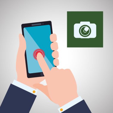 Smartphone tasarım. App kavramı. renkli resimde