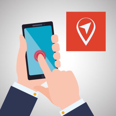 Smartphone tasarım. App kavramı. renkli resimde