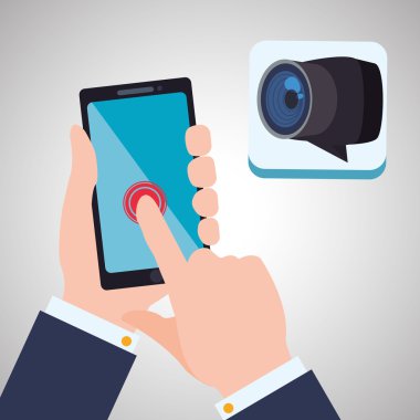 Smartphone tasarım. App kavramı. renkli resimde
