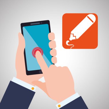 Smartphone tasarım. App kavramı. renkli resimde