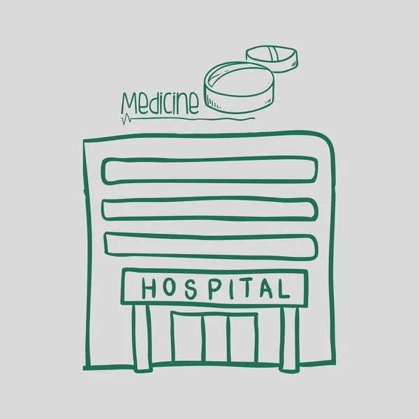 Diseño de atención médica. icono de la atención médica. ilustración de boceto — Archivo Imágenes Vectoriales