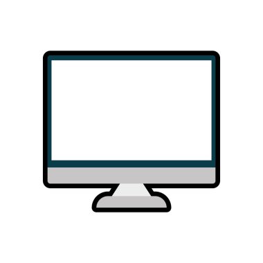 Bilgisayar kutsal kişilerin resmi. Becerikli alet ve teknoloji tasarım. Vektör grafiği