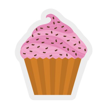Cupcake simgesi. Fırın tasarımı. Vektör grafiği