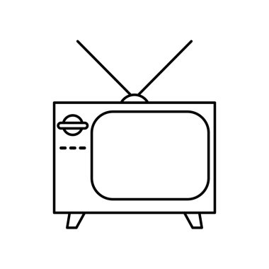 TV simgesi. Retro tasarımı. Vektör grafiği