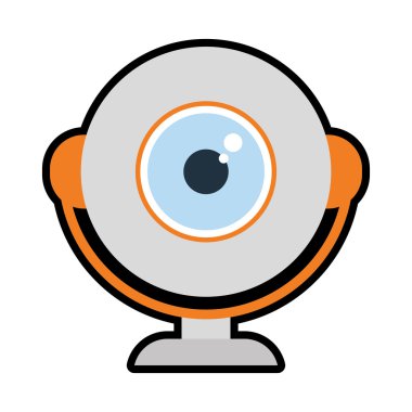 Webcam kutsal kişilerin resmi. Becerikli alet ve teknoloji tasarım. Vektör grafiği