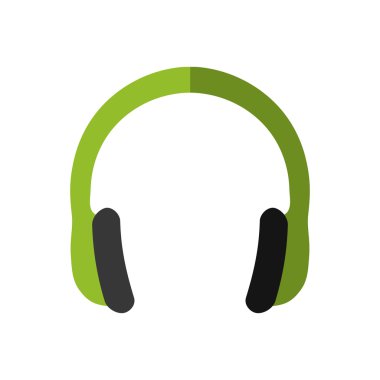 Kulaklık simgesi. Müzik tasarımı. Vektör grafiği