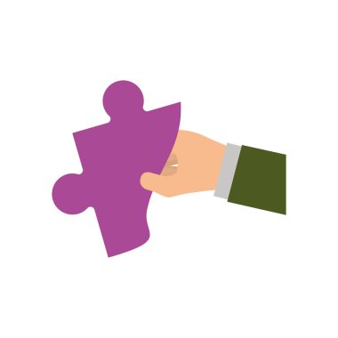 Jigsaw simgesi. Tasarım bulmaca. Vektör grafiği